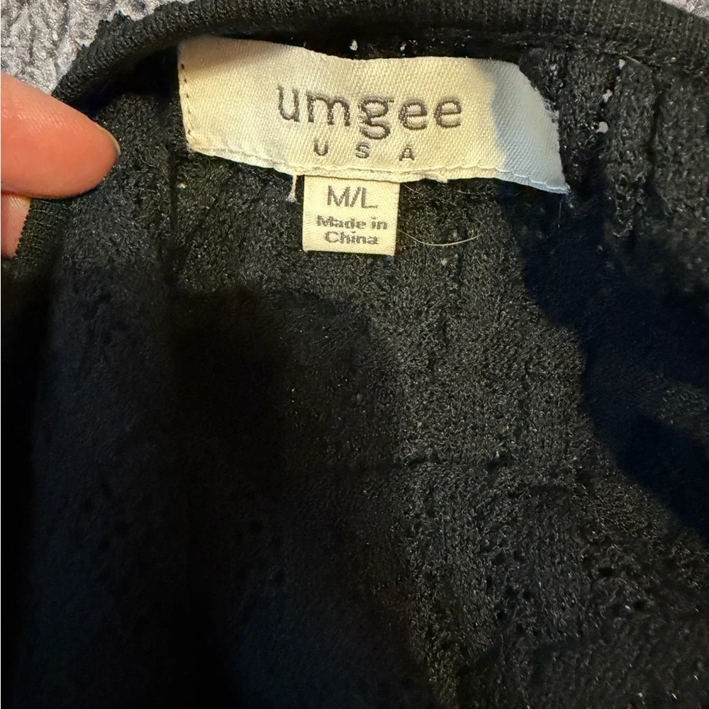 Umgee Black Lace Trim Shirt - Picture 4 of 4